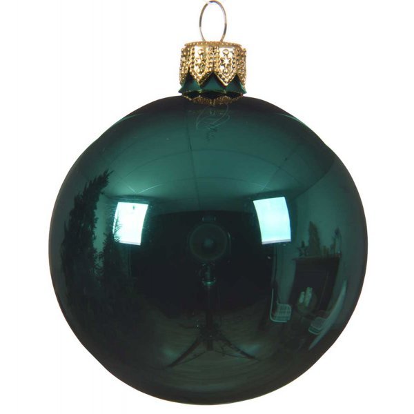 Χριστουγεννιάτικη Γυάλινη Μπάλα, Πράσινη Γυαλιστερή (10cm)